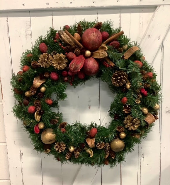 Christmas Wreath - Cinnamon & pods