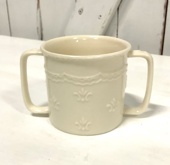 Cream Lace double Handled Mug