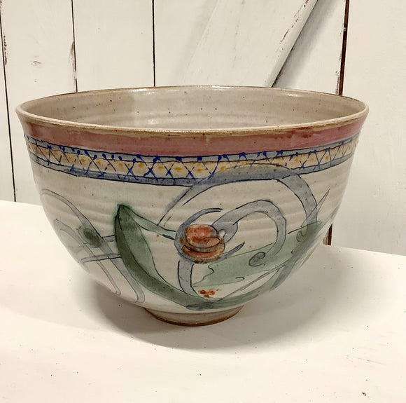Decorative Handpainted Pottery Bowl