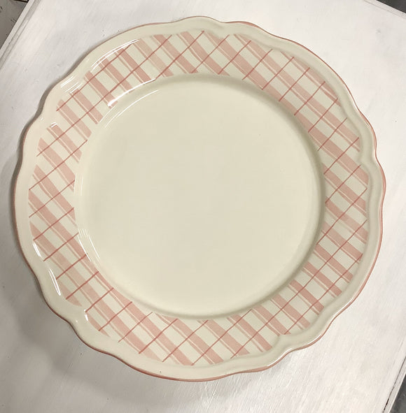 Pink Plaid Serving Plate