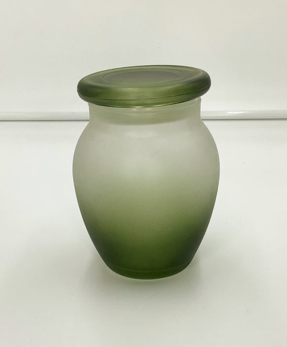 Green Frosted Glass Jar