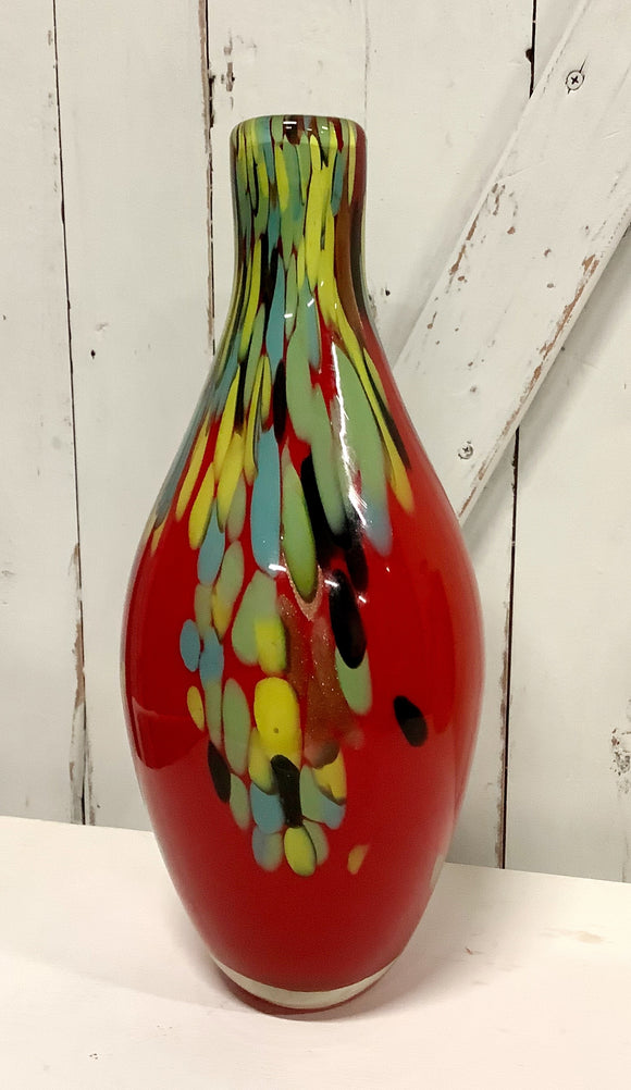 Art glass Red Vase