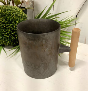 Metal Finish Wood handled mug
