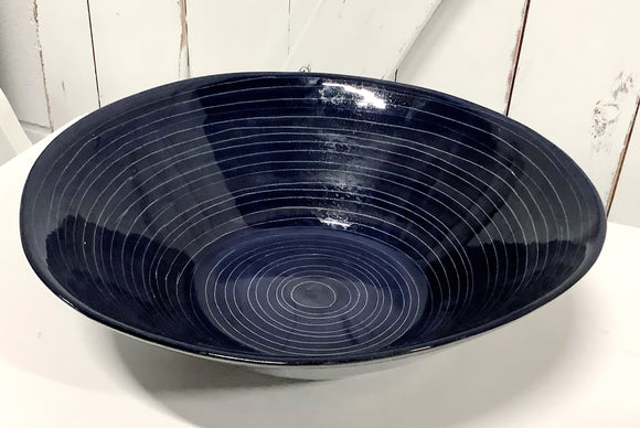 Blue pottery bowl