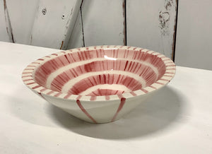 Pink Spiral Pottery Bowl