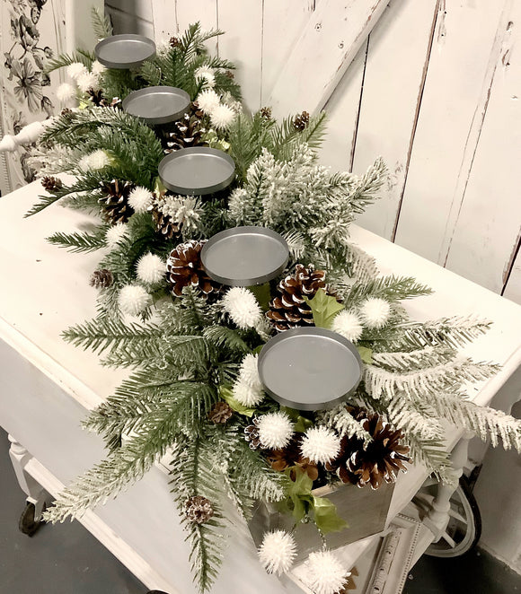 Holiday tabletop candle holder