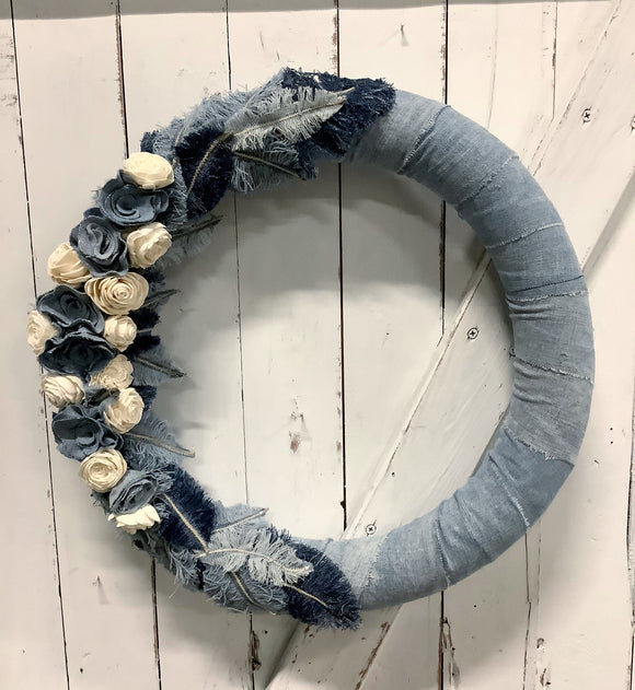 Blue Jean Wreath