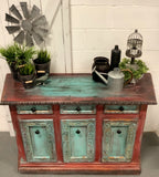 Red & Turquoise Console