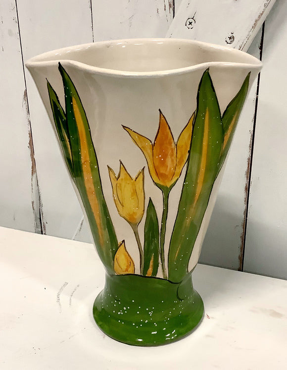 Pat Harvey pottery tulip vase
