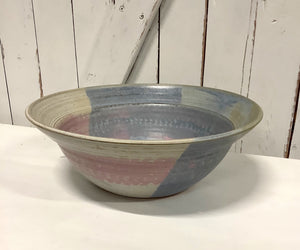Pink Blue Pottery Bowl
