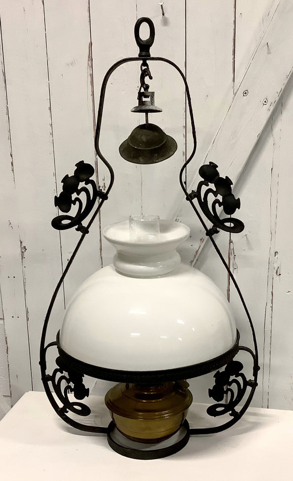 Antique hanging kerosene lamp
