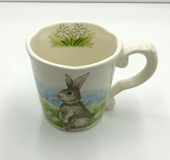 Bunny mug with daisies
