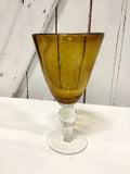 Hand blown Amber Glass Goblets