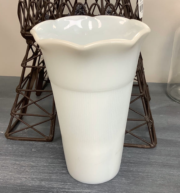 Milk Glass Style Vase