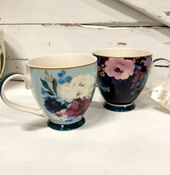 Pair English floral Mugs