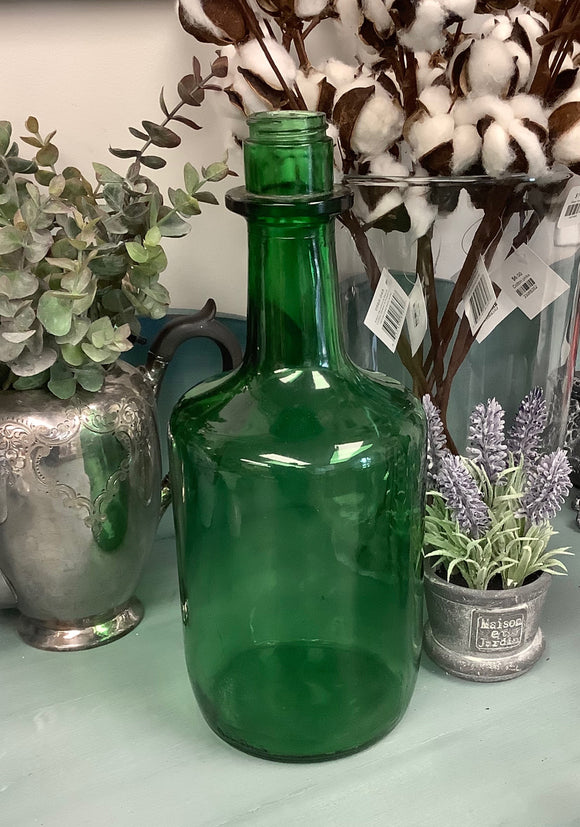 Green Glass Champagne jug