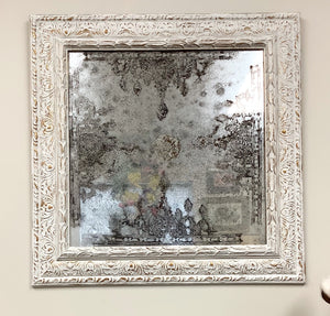 Antiqued Mirror - White