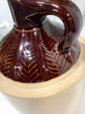 Vtg Two tone stoneware jug