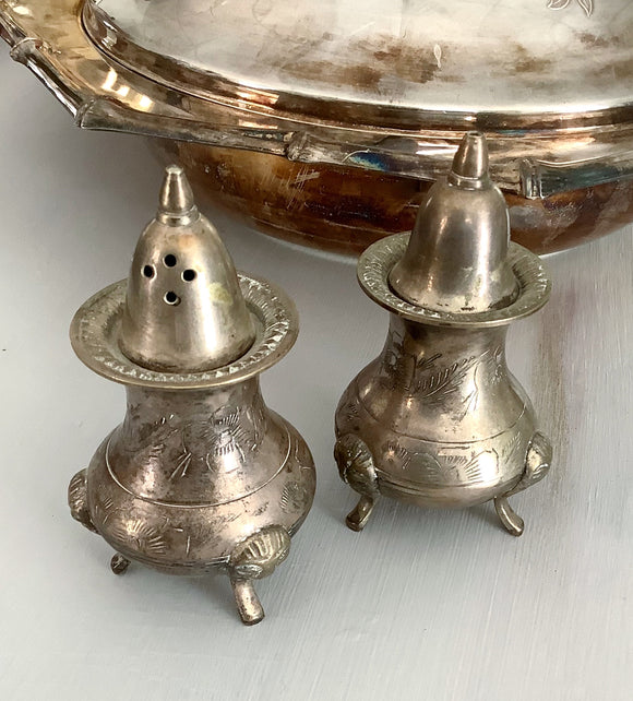 Silver a Plated Salt & Pepper Shakers
