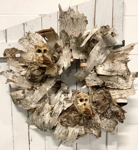Owl Birchbark Wreath