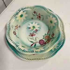 Floral bowl/plate set