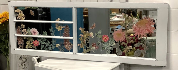Mirrored Floral Door Decor