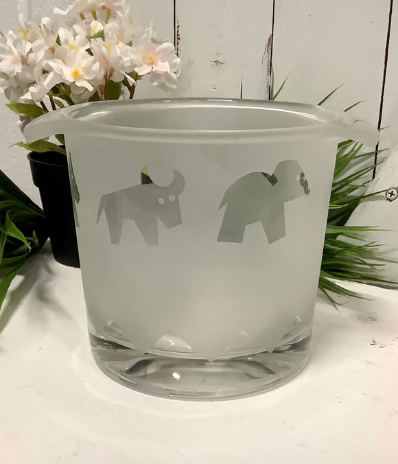 Etched glass bucket