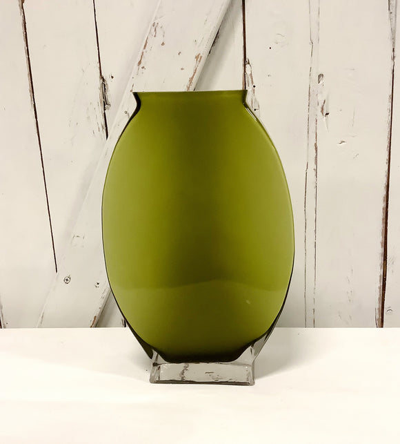 Tall Green Glass Vase